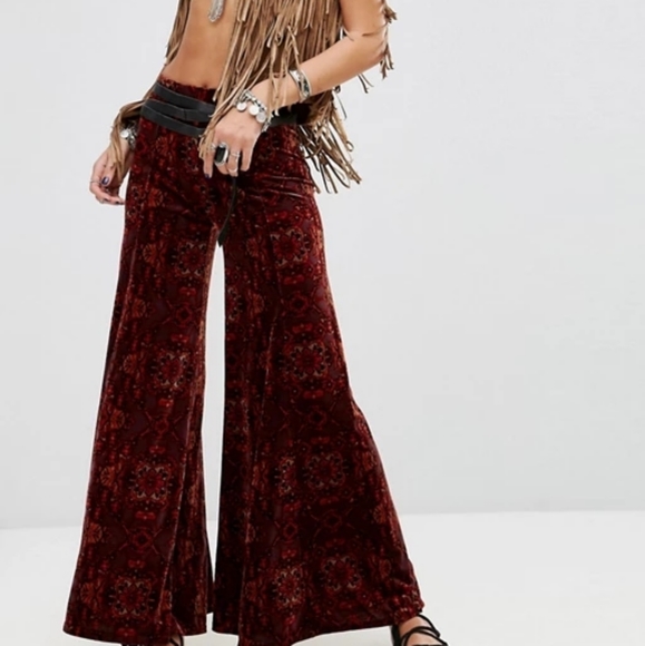 Free People Pants - Free people loving feeling velvet wide leg trouser